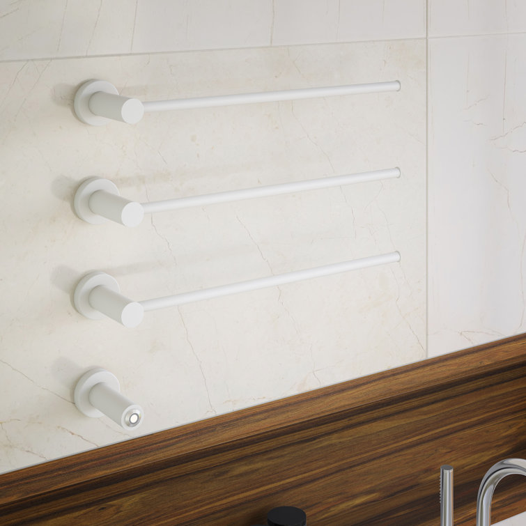 Matte White 3-Bar Wall Mounted Electric Towel Warmer