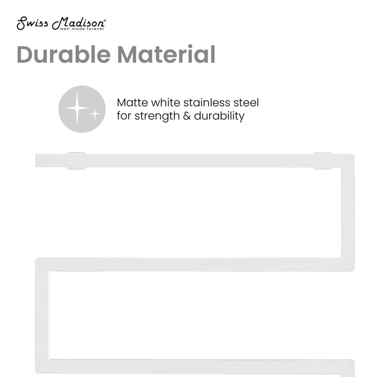 Voltaire 5-Bar Matte White Stainless Steel Electric Towel Warmer
