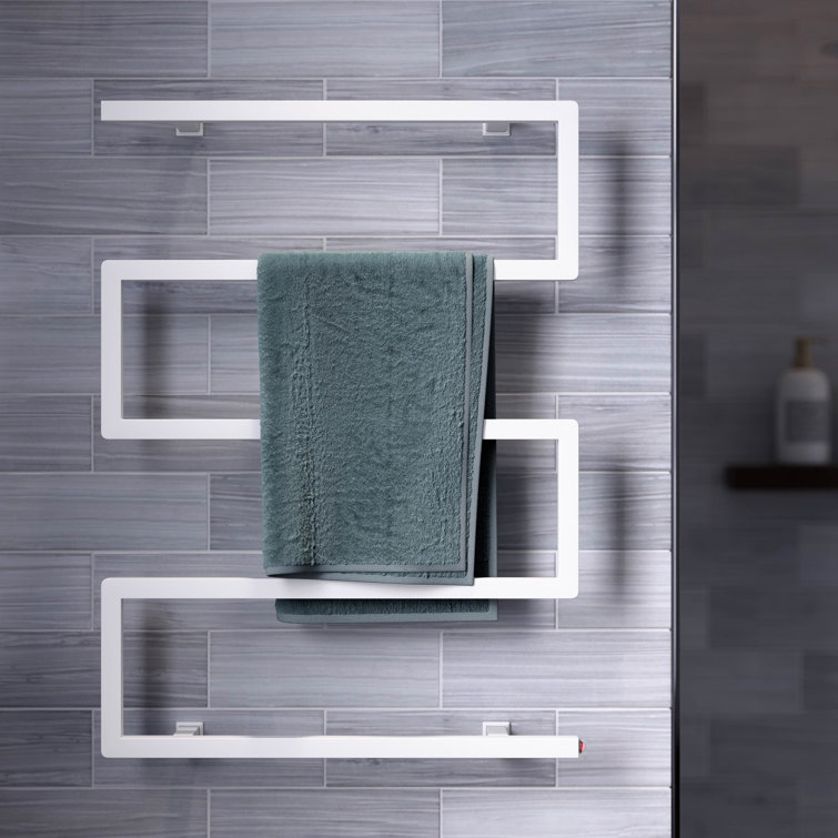 Voltaire 5-Bar Matte White Stainless Steel Electric Towel Warmer