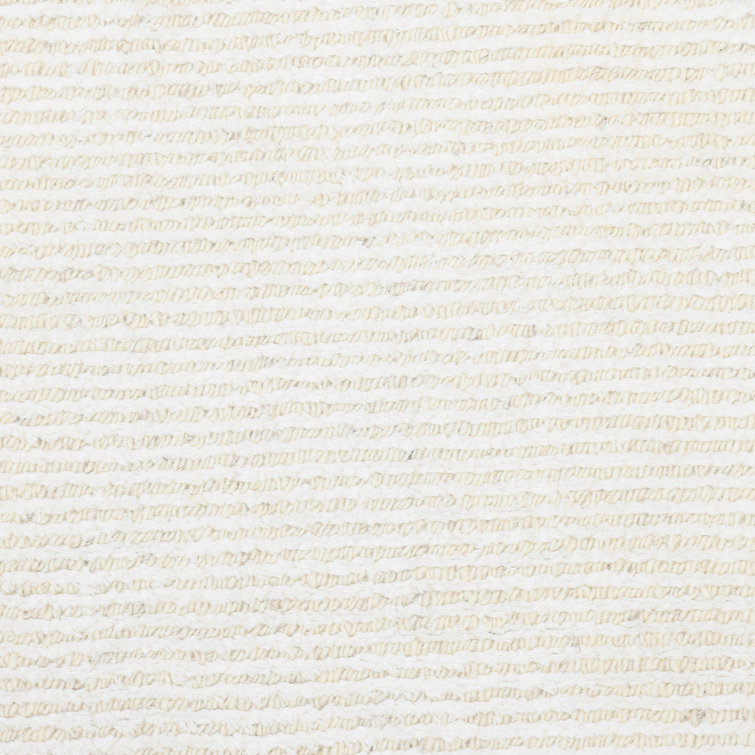 Handmade Ivory Stripe Wool-Viscose Blend Rectangular Rug 8' x 10'