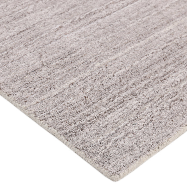 Halsey Hand-Knotted Silver Linen and Wool 2'6" x 8' Runner Rug