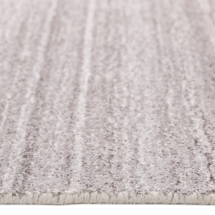 Halsey Hand-Knotted Silver Linen and Wool 2'6" x 8' Runner Rug