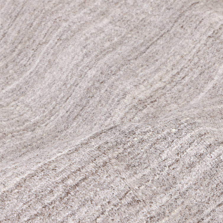 Halsey Hand-Knotted Silver Linen and Wool 2'6" x 8' Runner Rug