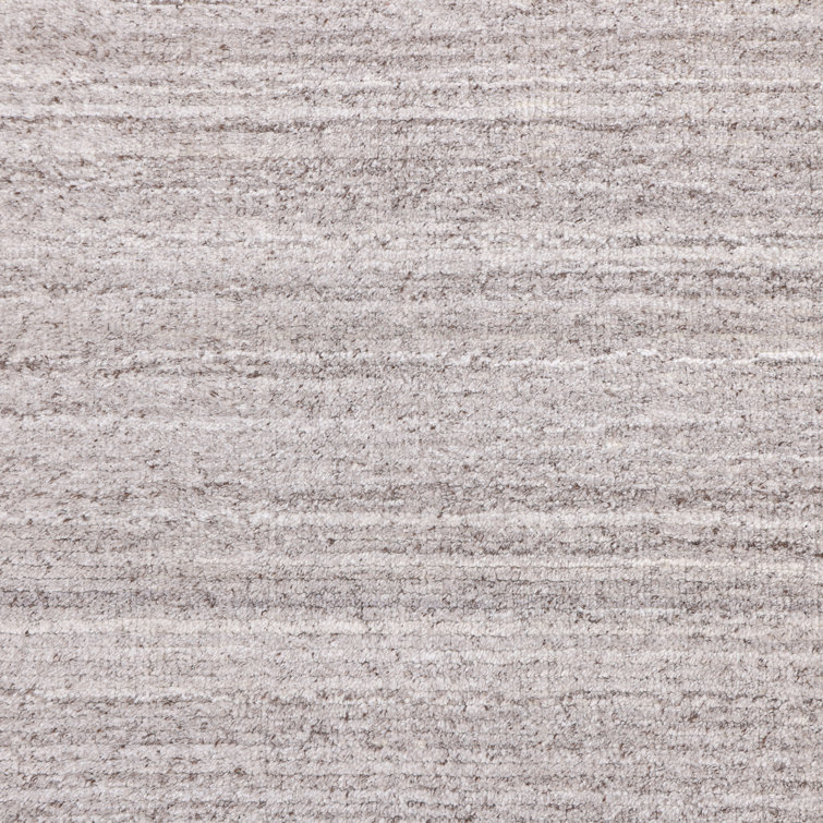 Halsey Hand-Knotted Silver Linen and Wool 2'6" x 8' Runner Rug
