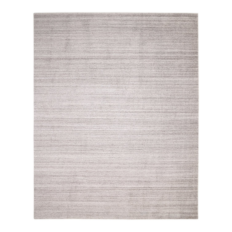 Halsey Hand-Knotted Silver Linen and Wool 2'6" x 8' Runner Rug