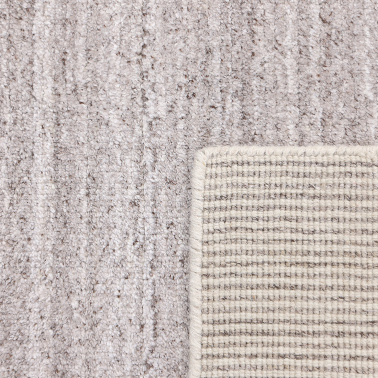 Halsey Hand-Knotted Silver Linen and Wool 2'6" x 8' Runner Rug