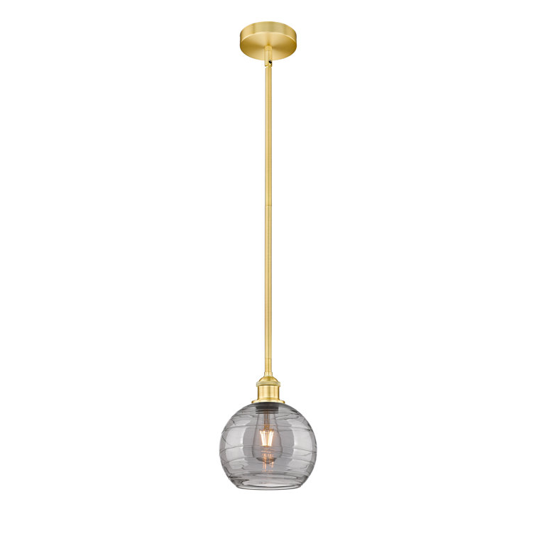 Satin Gold Glass Mini Pendant Light with Swirl Design