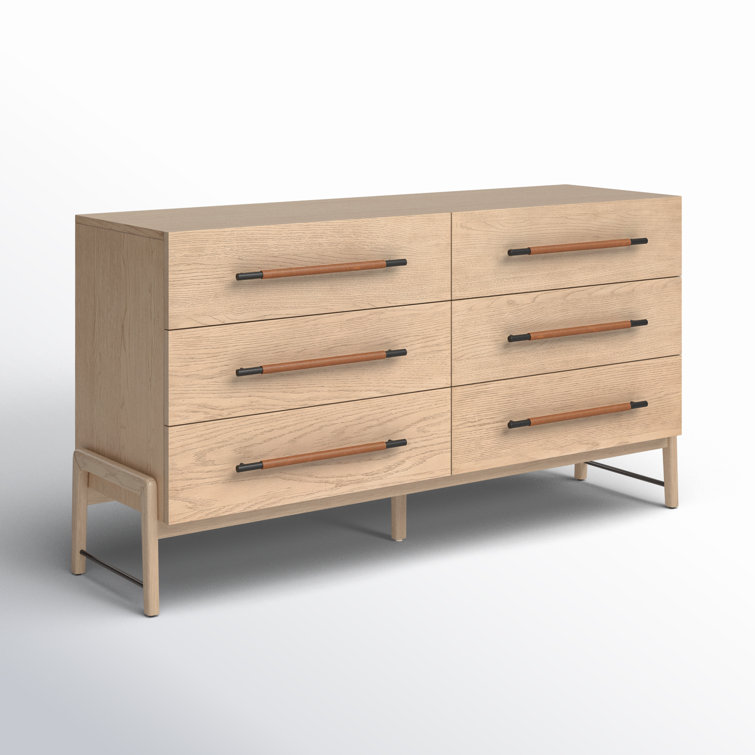 Rosedale Modern 6-Drawer Yucca Oak Dresser with Iron Hardware