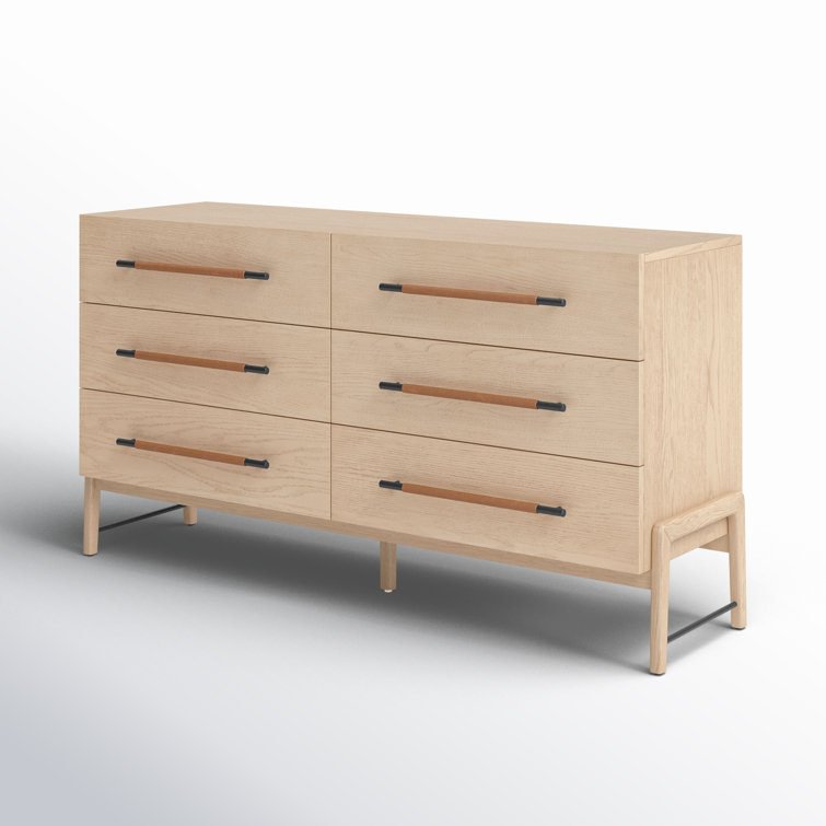 Rosedale Modern 6-Drawer Yucca Oak Dresser with Iron Hardware