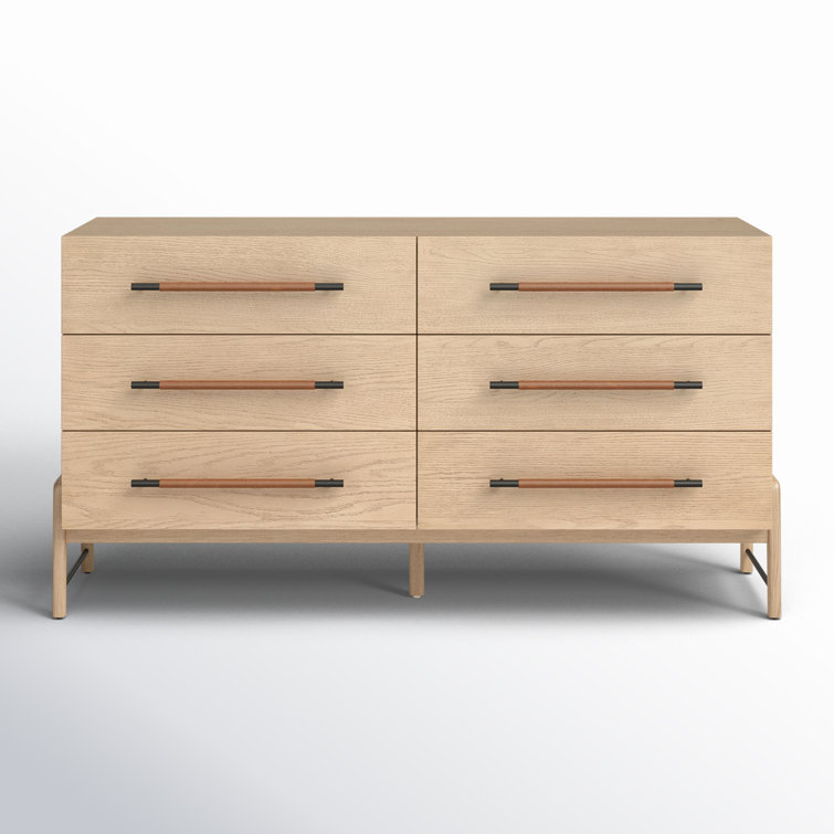 Rosedale Modern 6-Drawer Yucca Oak Dresser with Iron Hardware