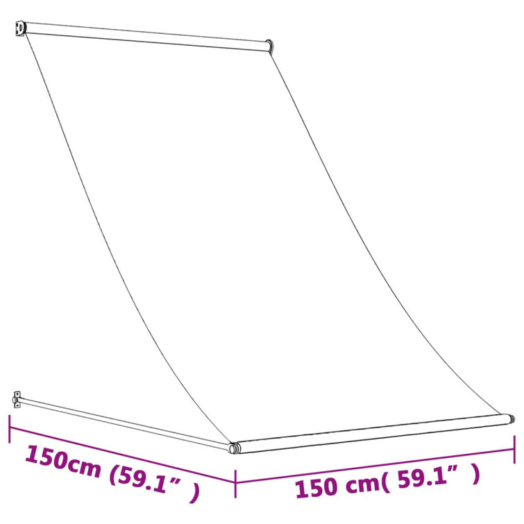 Anthracite Steel-Framed Retractable Awning 59.1" x 59.1"