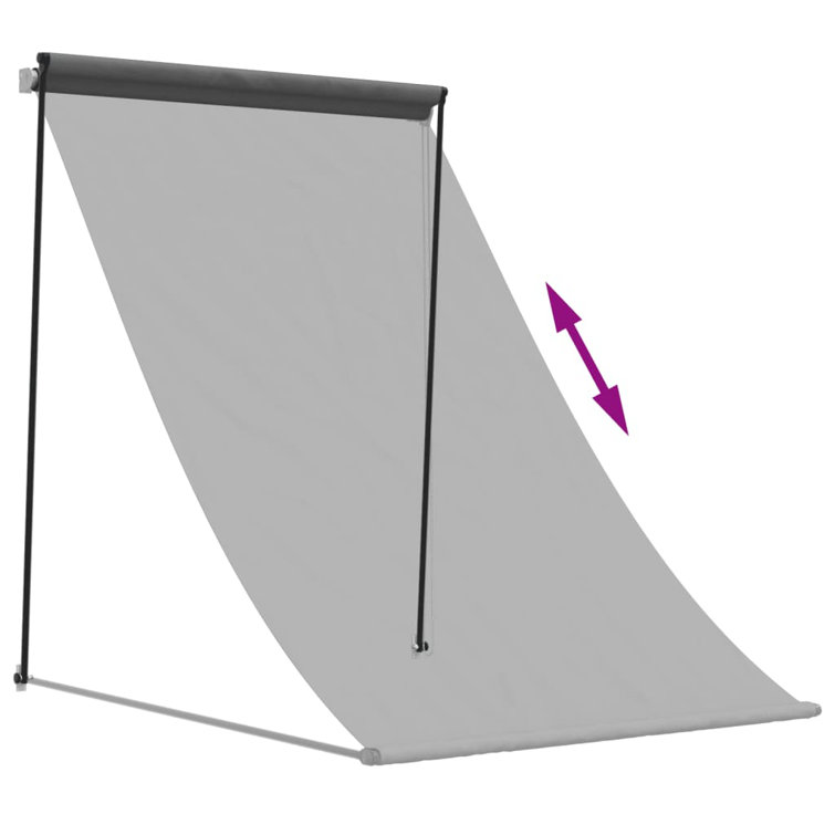 Anthracite Steel-Framed Retractable Awning 59.1" x 59.1"
