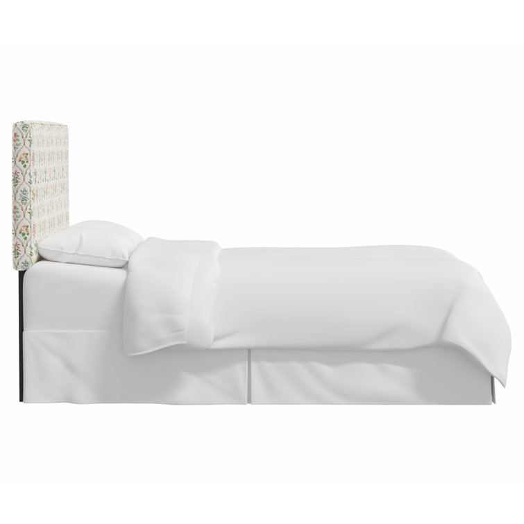 Queen Cream Aviary Linen Blend Upholstered Panel Bed