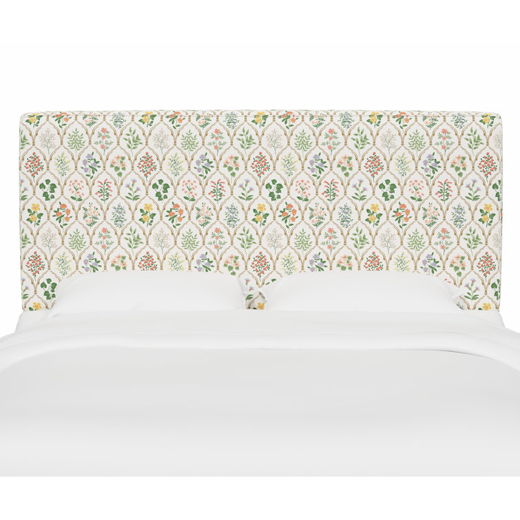 Queen Cream Aviary Linen Blend Upholstered Panel Bed