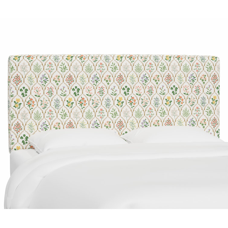 Queen Cream Aviary Linen Blend Upholstered Panel Bed
