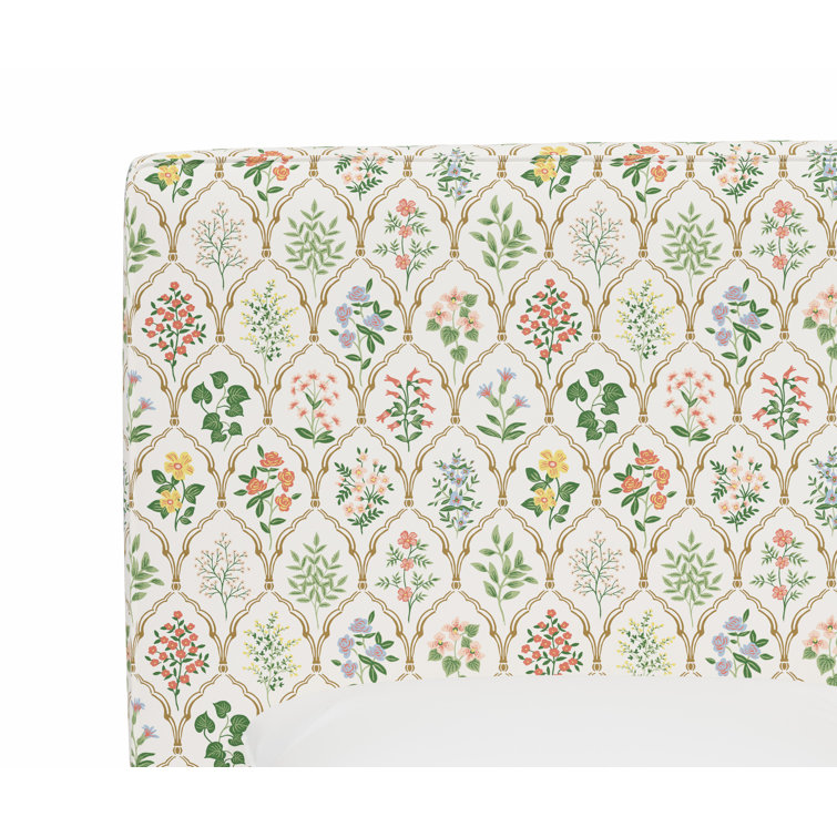 Queen Cream Aviary Linen Blend Upholstered Panel Bed