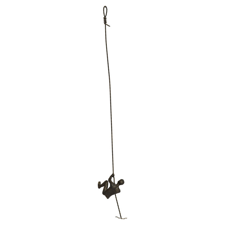 Bronze Climbing Man Wall Mounted Sculpture