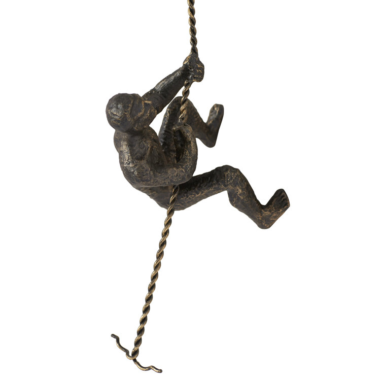 Bronze Climbing Man Wall Mounted Sculpture