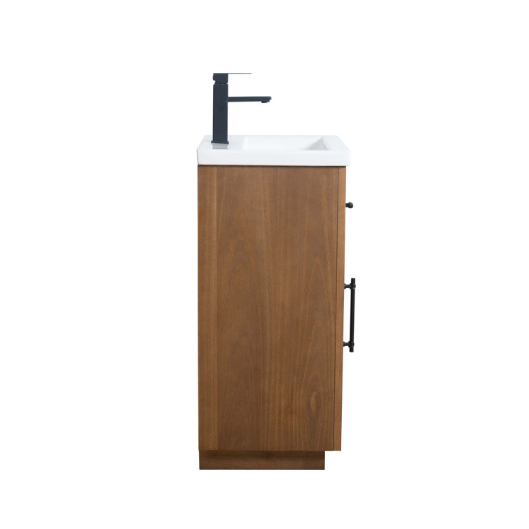 20'' Tan Freestanding Single Bathroom Vanity with Ceramic Top