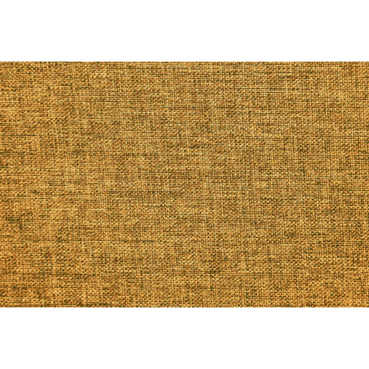 Mustard Faux Leather Tufted Sleeper Sofa with Wooden Legs