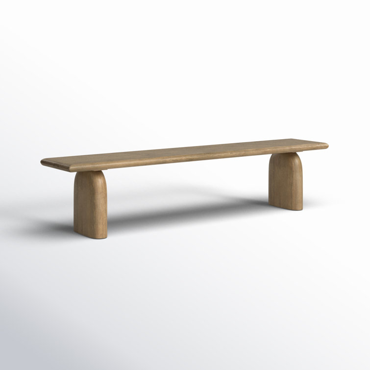 Fen Solid Mindi Wood Sled-Leg Dining Bench