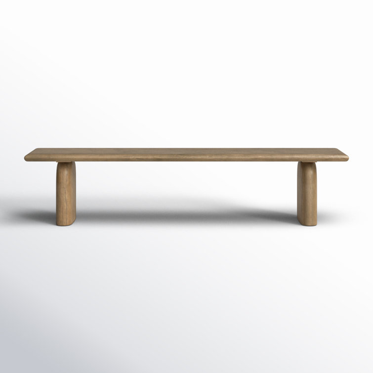 Fen Solid Mindi Wood Sled-Leg Dining Bench