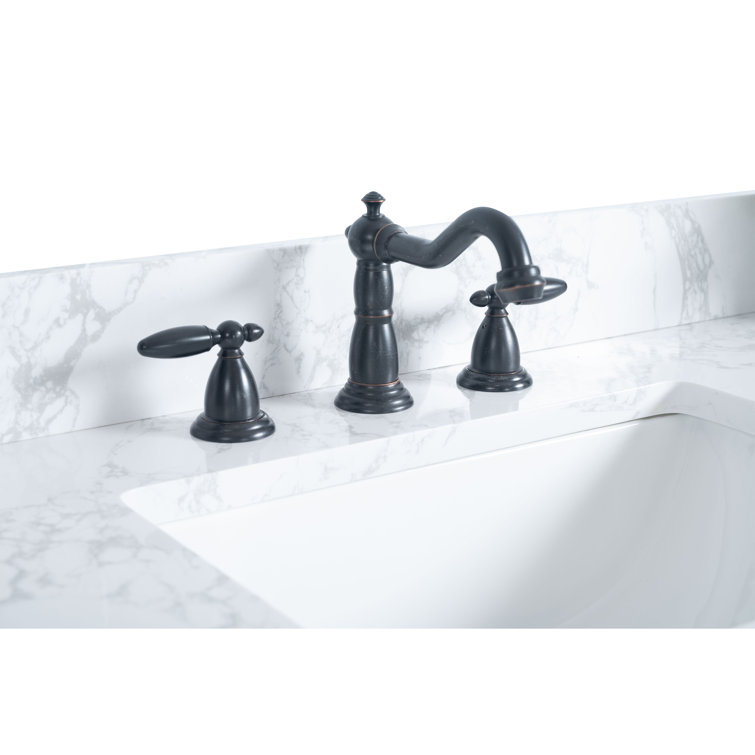 72" Tan Poplar Wood Double Sink Vanity with Arabescato White Marble Top