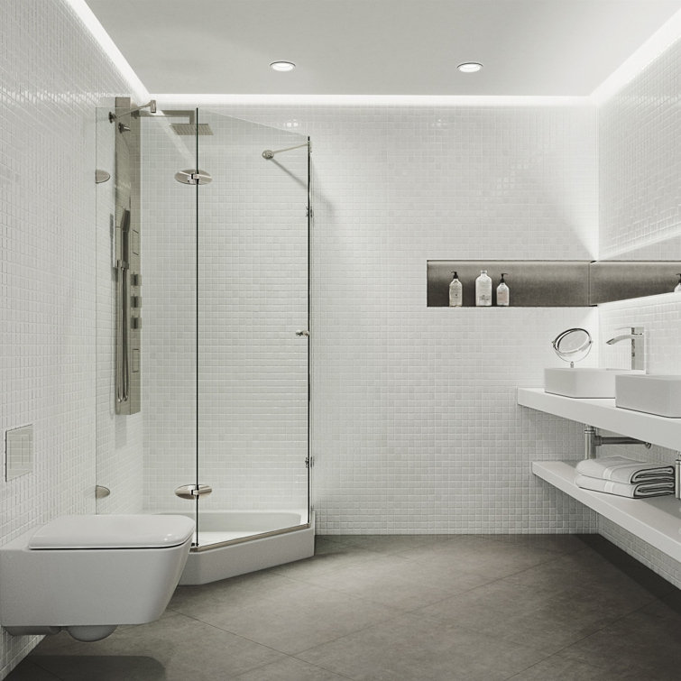 Verona 42" Clear Glass Frameless Neo-Angle Shower Enclosure