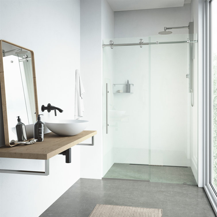 Elan E-Class Frameless Sliding Shower Door with Clear Glass