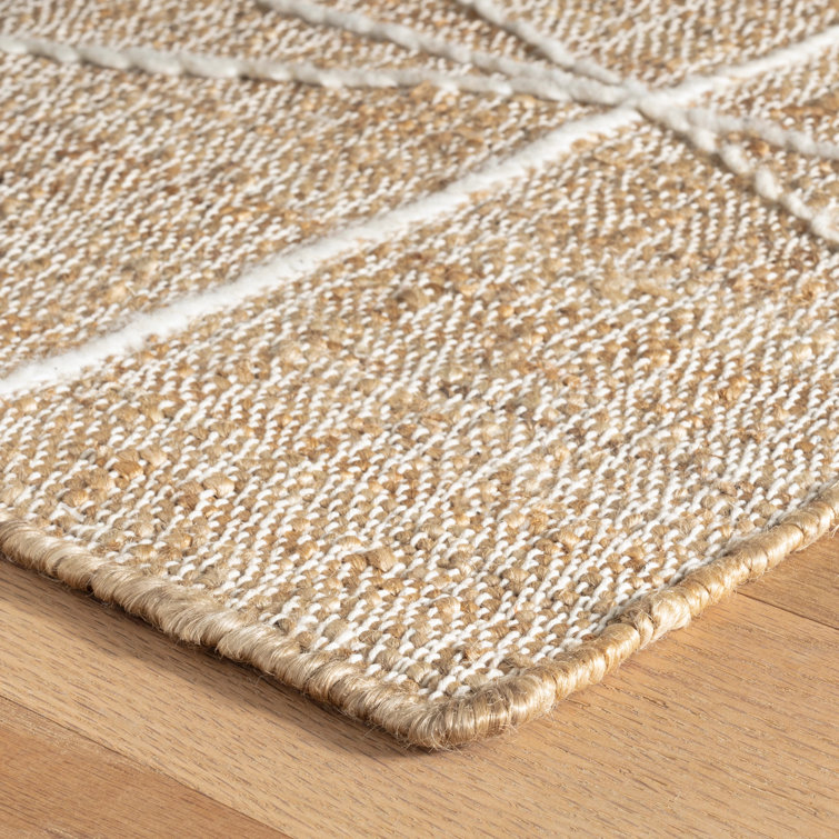 Marie Flanigan Handwoven Ivory Geometric Wool-Cotton Rug 8' x 10'