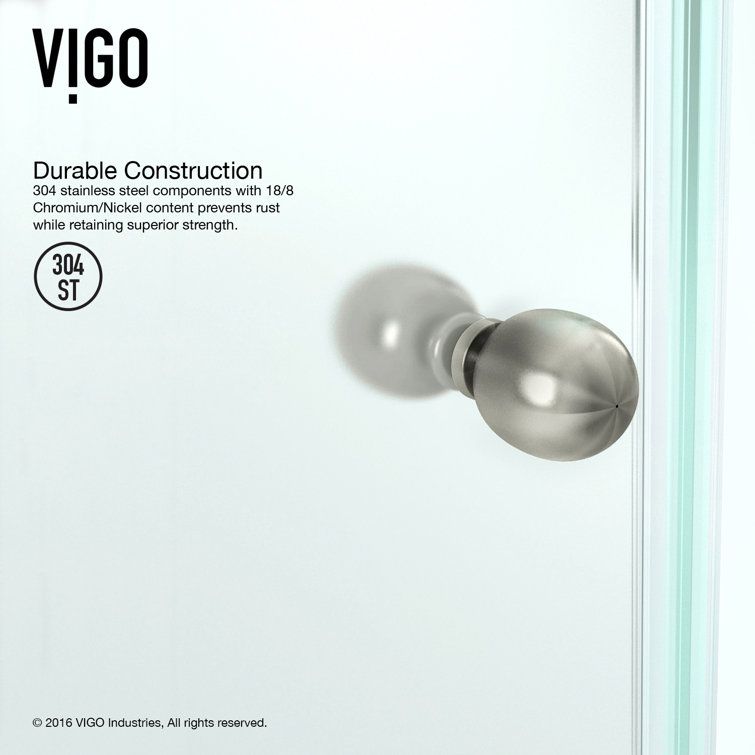 Verona 42'' Brushed Nickel Frameless Neo-Angle Shower Enclosure