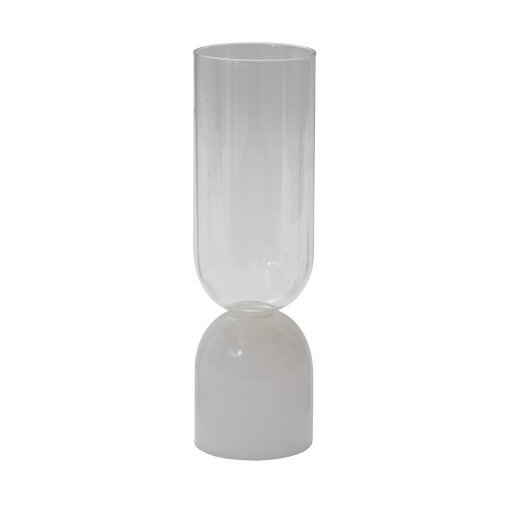 Clear and Milk Glass Novelty Table Vase