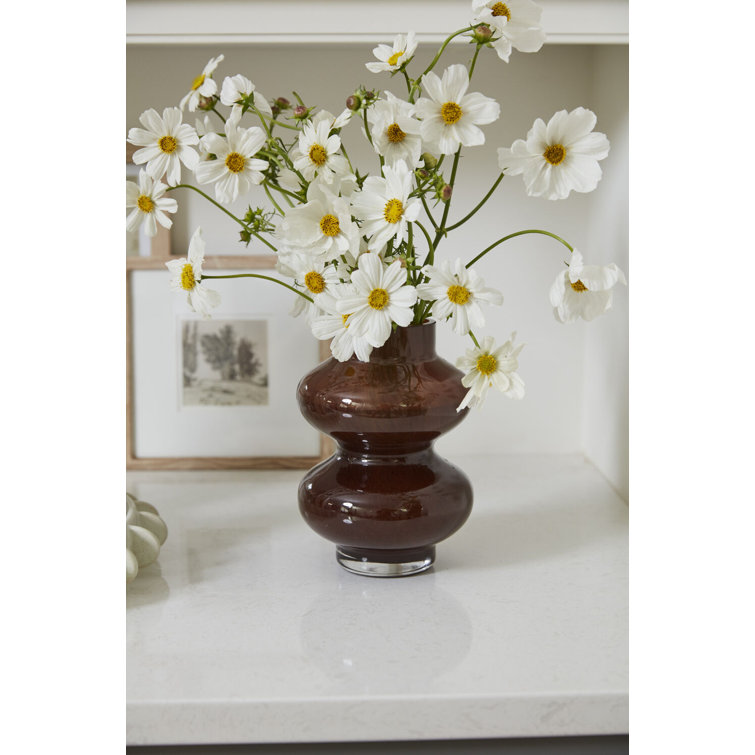 Amber Novelty Glass Decorative Table Vase