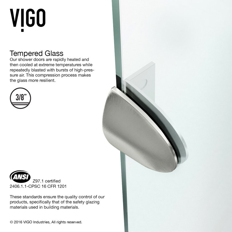 Verona 42'' Brushed Nickel Frameless Neo-Angle Shower Enclosure