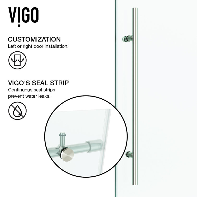 Elan E-Class Frameless Sliding Shower Door with Clear Glass