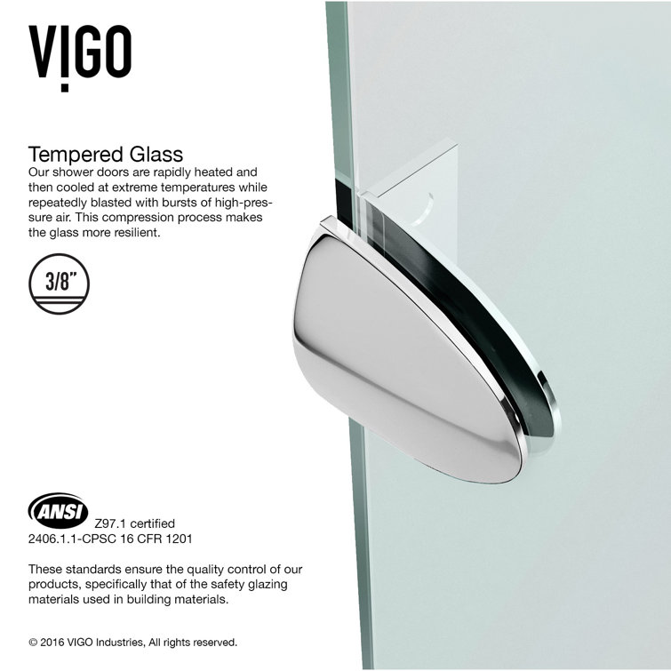 Verona 42" Frameless Neo-Angle Shower Enclosure with Brushed Nickel Hardware
