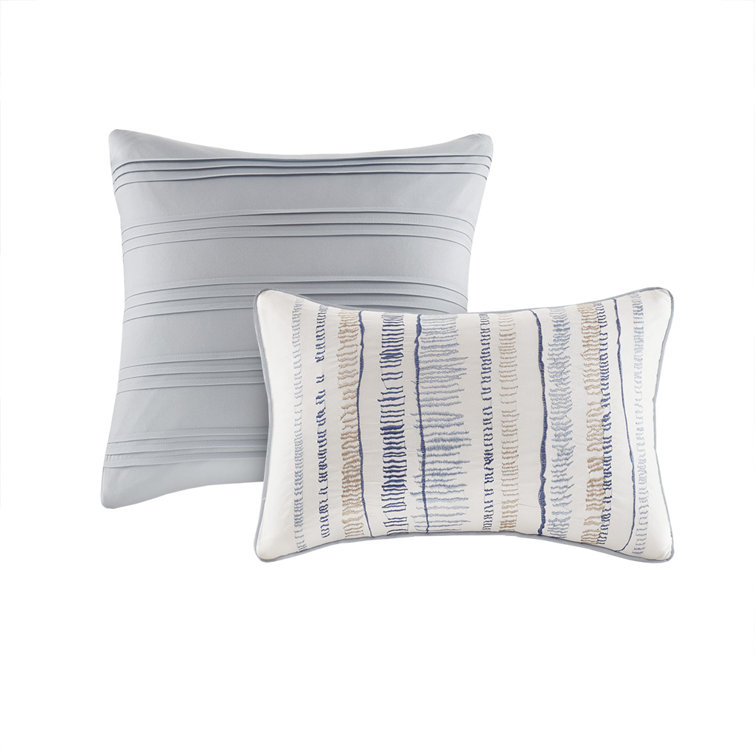 Full Blue Microfiber 8-Piece Comforter and Quilt Set