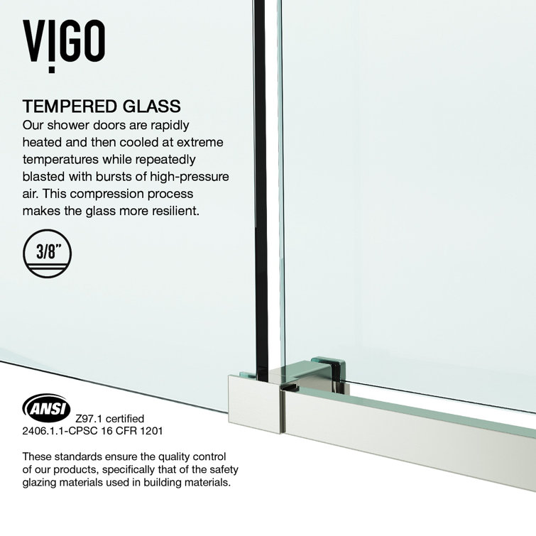 Elan E-Class Frameless Sliding Shower Door with Clear Glass