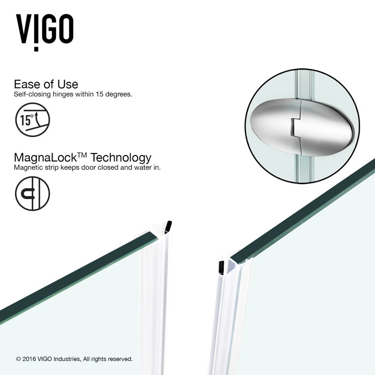 Verona 42" Frameless Neo-Angle Shower Enclosure with Brushed Nickel Hardware
