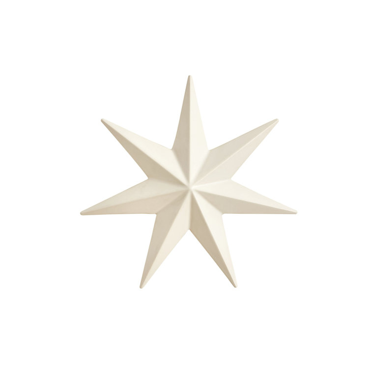 Matte White Ceramic Star Wall Decor, 12"