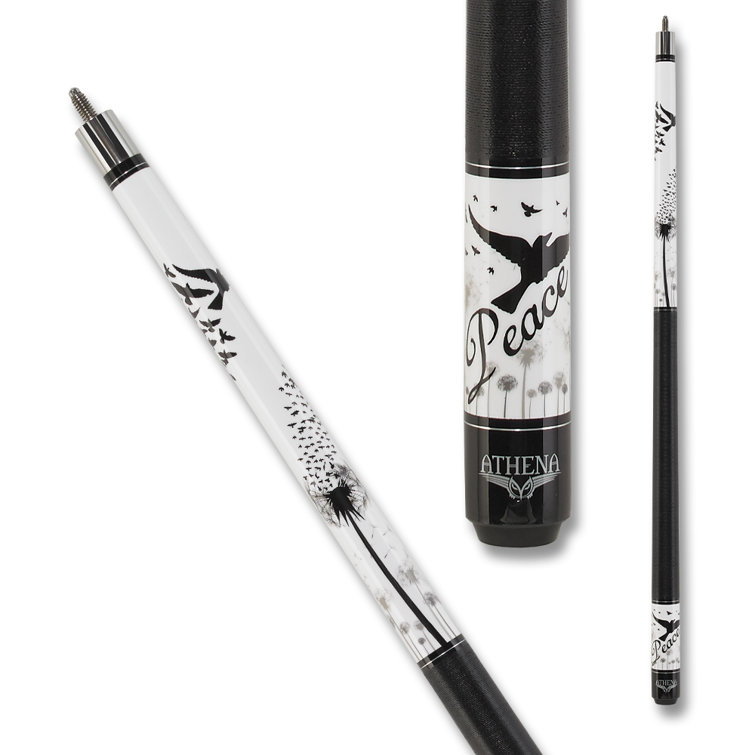 Athena White and Black Maple Wood Pool Cue, 20oz