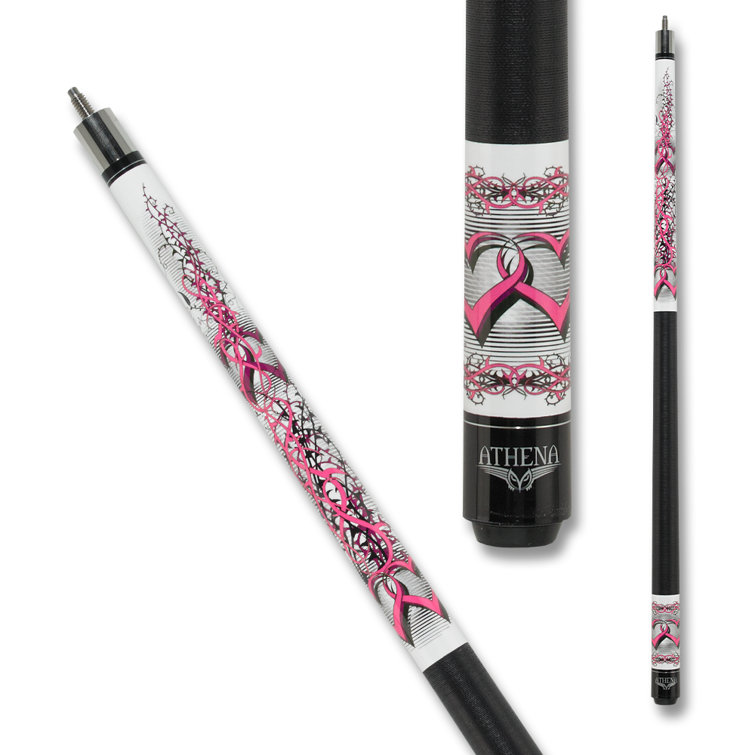 Athena Pink Hearts and Thorns 19oz Wood Pool Cue
