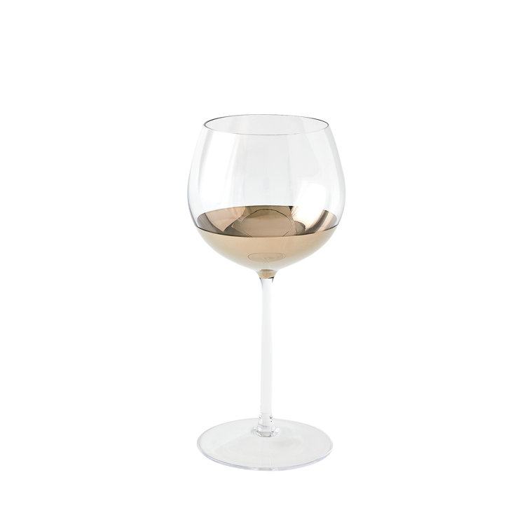 Hand-Painted Platinum Metallic 6oz Wine Glass