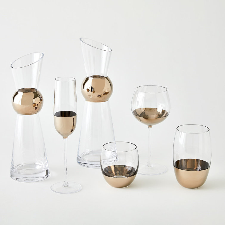 Hand-Painted Platinum Metallic 6oz Wine Glass