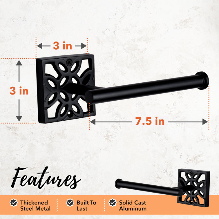 Matte Black Geometric Wall Mount Toilet Paper Holder
