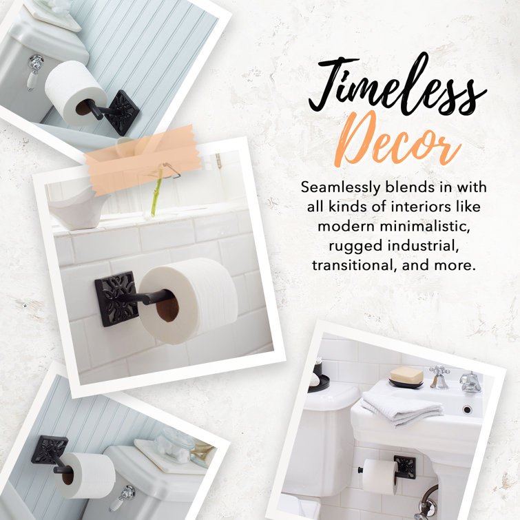 Matte Black Geometric Wall Mount Toilet Paper Holder