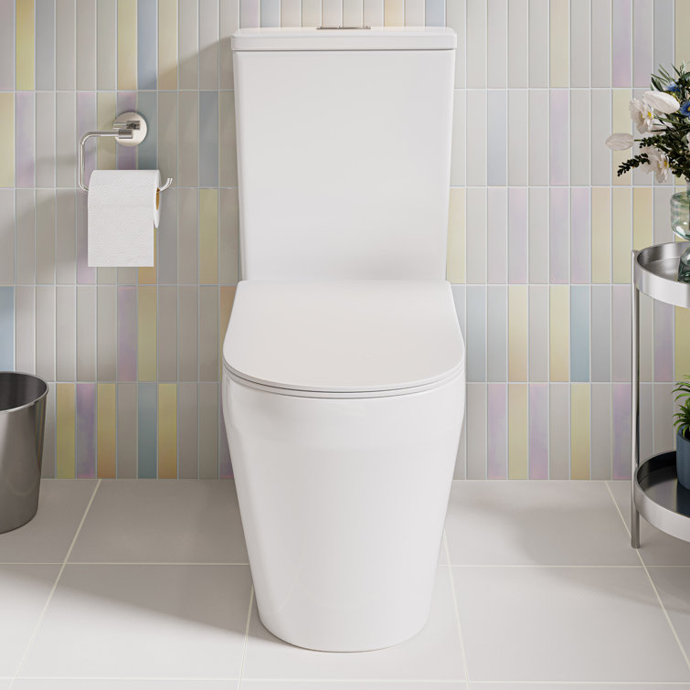 White Elongated Dual-Flush High Efficiency Free Standing Toilet
