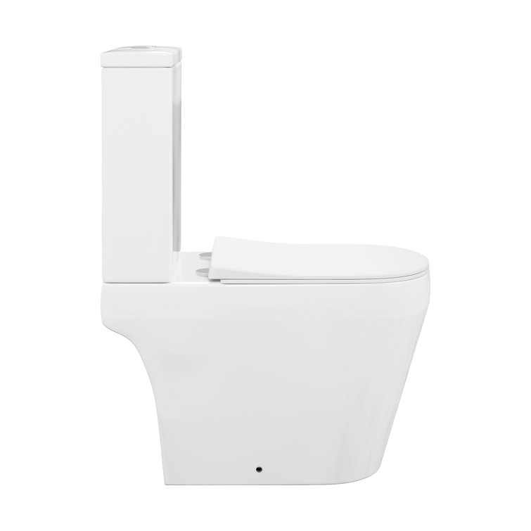 White Elongated Dual-Flush High Efficiency Free Standing Toilet