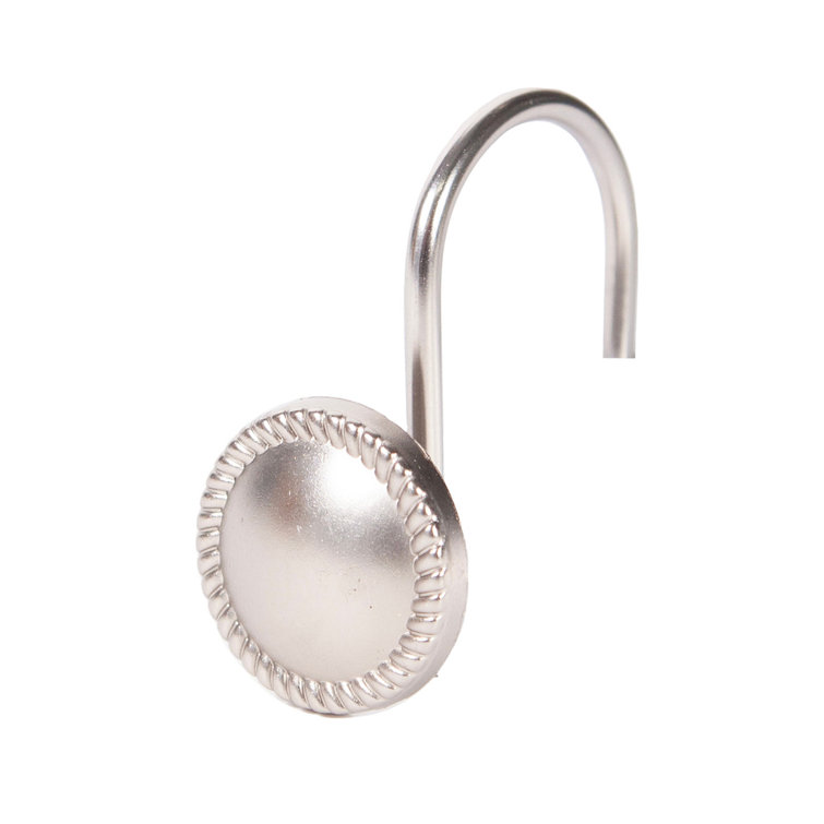 Arturo Silver Metal Rust Resistant Shower Curtain Hooks Set