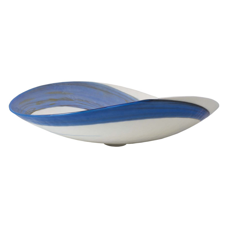 Marina Blue and Clear Glass Oval Vessel Sink